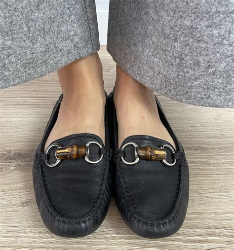 gucci moccasin with bamboo horsebit|Gucci wedge loafers.